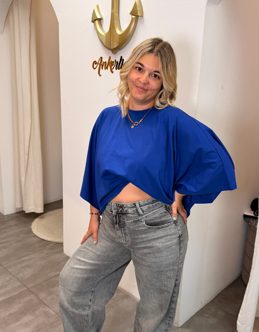 superlight perfect crop shirt | oversized | königsblau