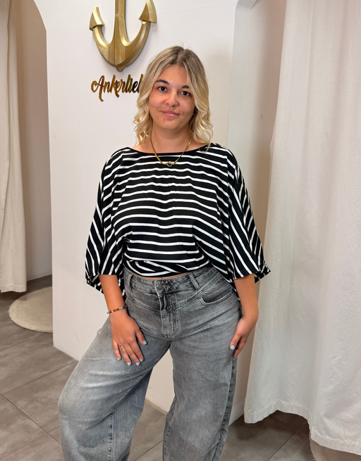 rückenfreies oversized shirt | schwarz