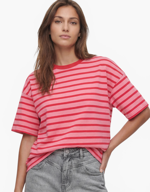 gestreiftes shirt  | rouge