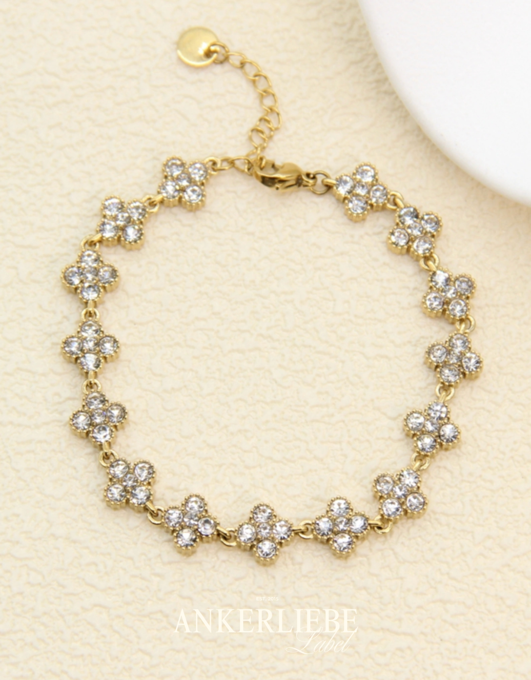 zirkonia kleeblatt design | armband