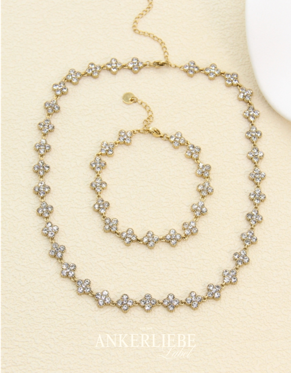 zirkonia kleeblatt design | halskette