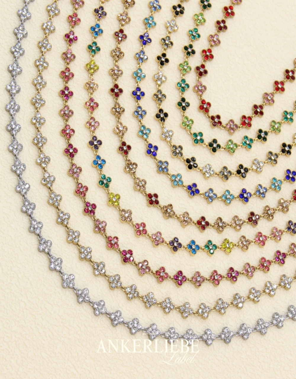 zirkonia kleeblatt design | halskette