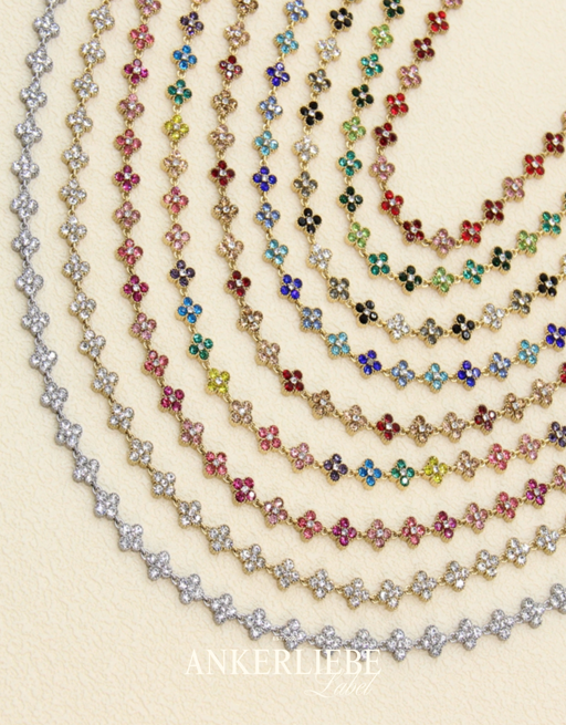 zirkonia kleeblatt design | halskette