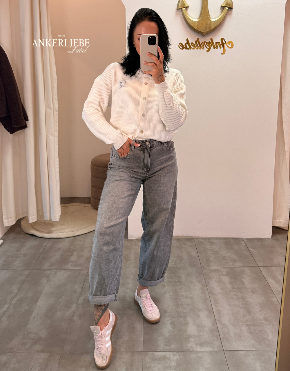 soft denim ballon jean | washed grey