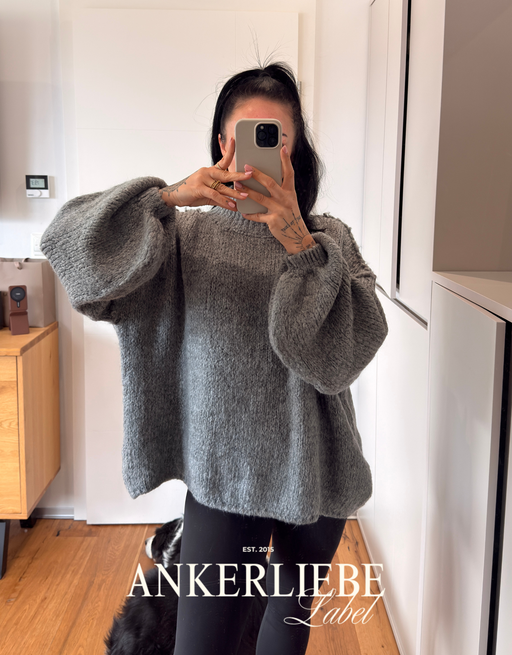 Oversize Statement Pullover | dunkelgrau
