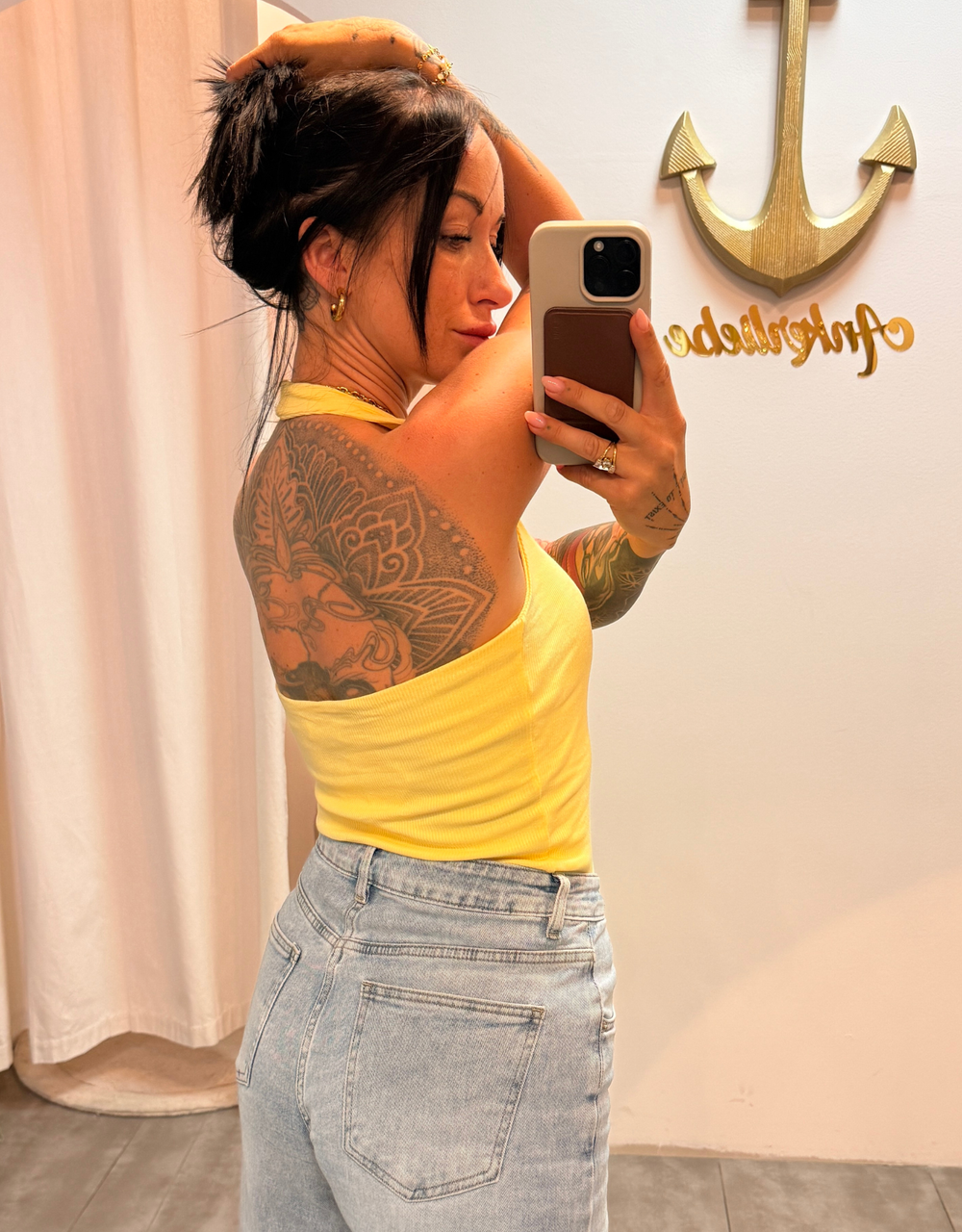 ribbed halter top | butteryellow