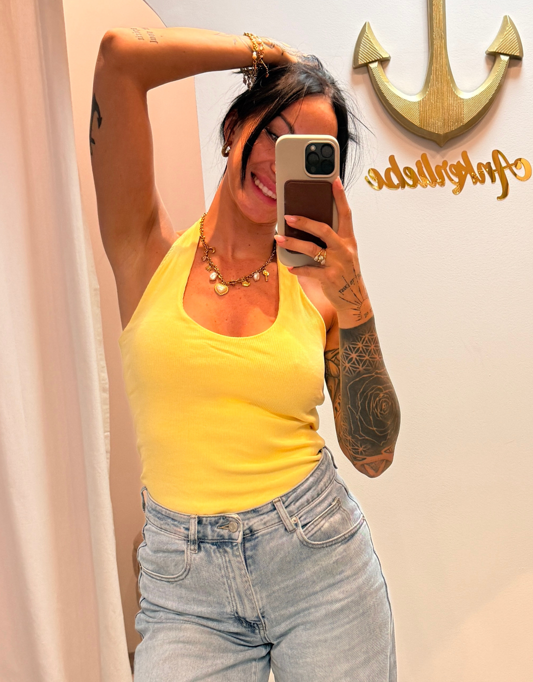 ribbed halter top | butteryellow