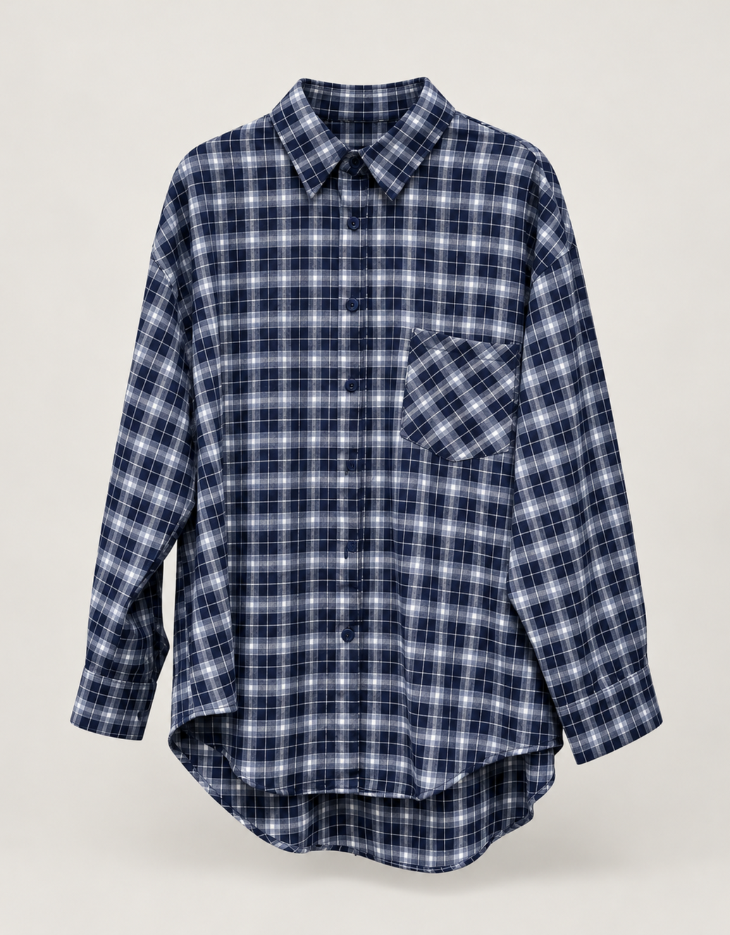 the oversized check | karohemd | navy blue