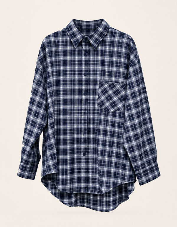 the oversized check | karohemd | navy blue