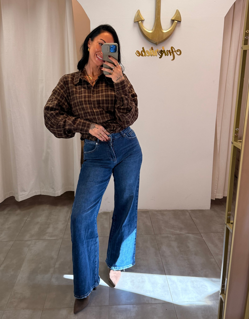 long soft denim wide leg jean | dark blue