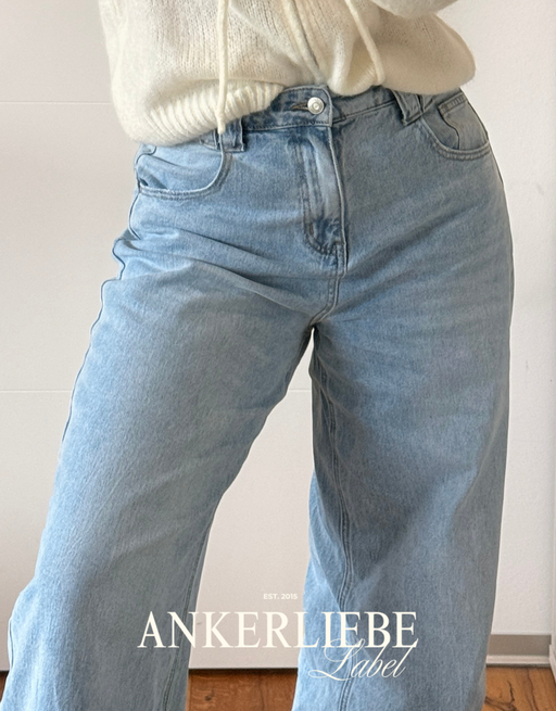 high rise ballon jean | summer blue