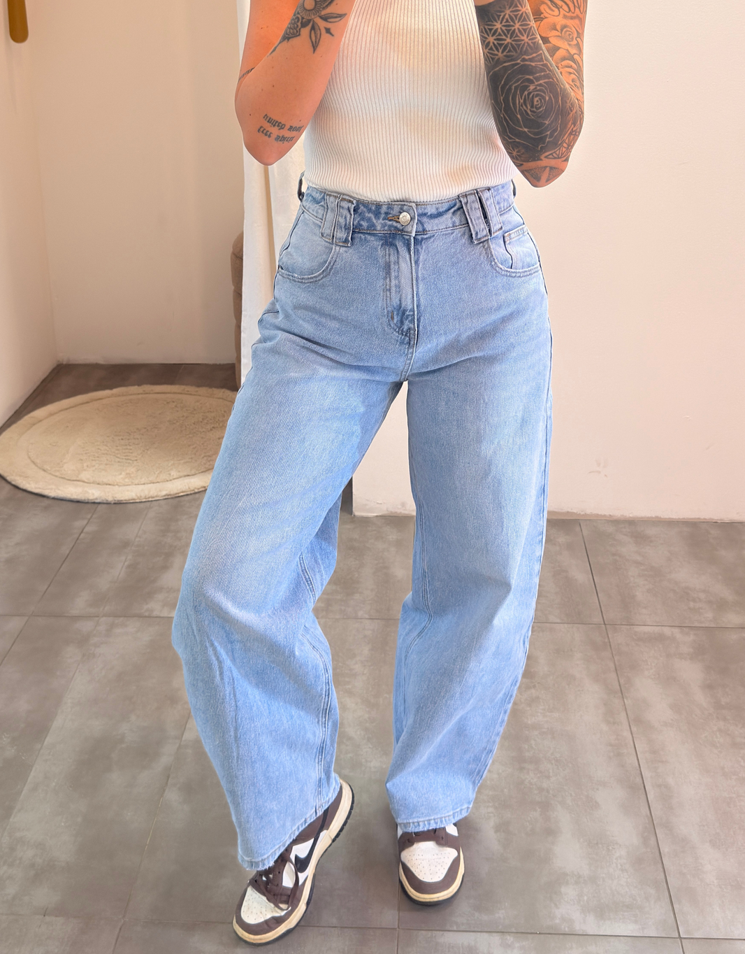 image high rise ballon jean | summer blue
