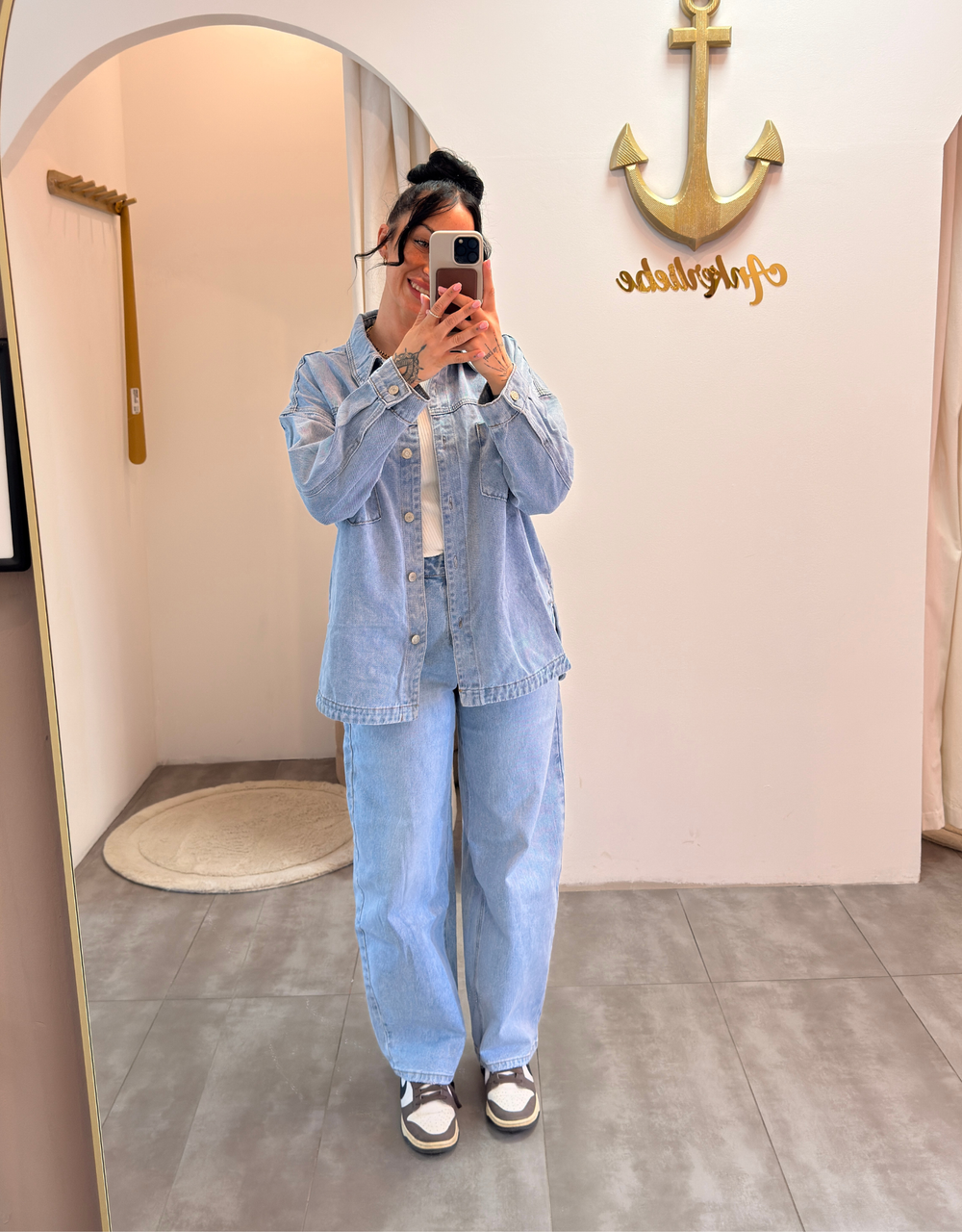 high rise ballon jean | summer blue