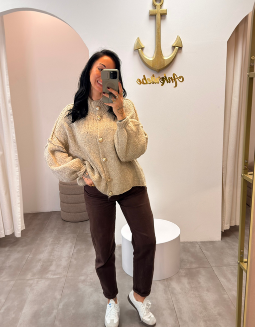 wollweste mit knöpfen | beige