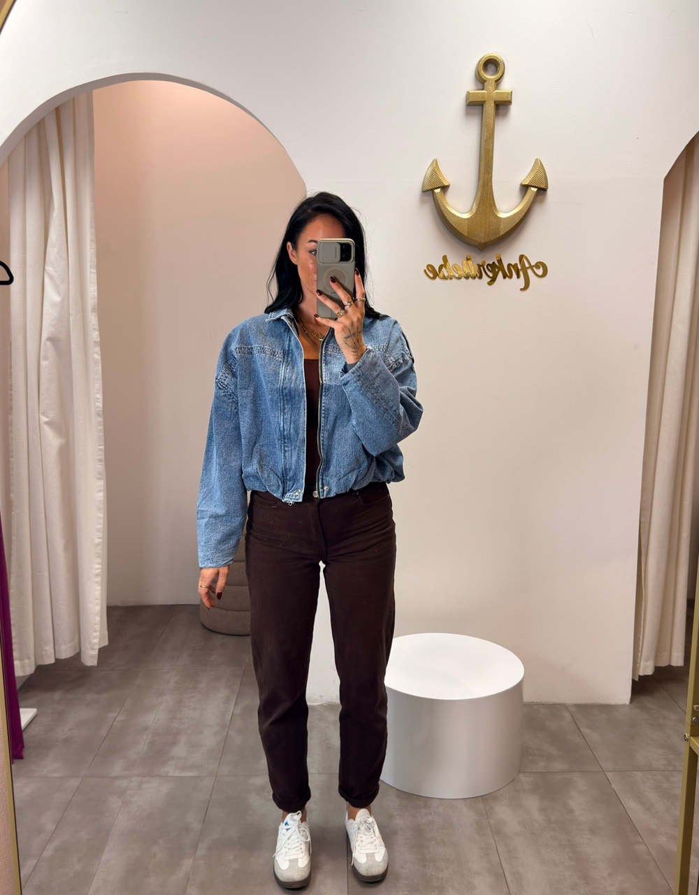 ballon denim jacke | bomber
