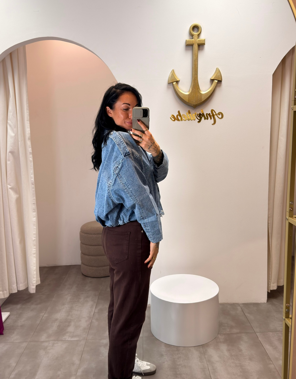 ballon denim jacke | bomber