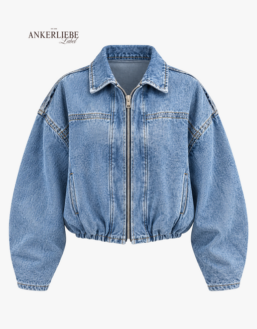 ballon denim jacke | bomber