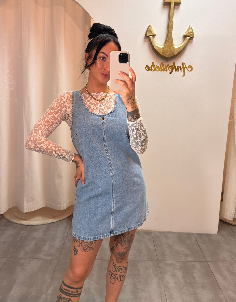 ärmelloses jeanskleid | light blue