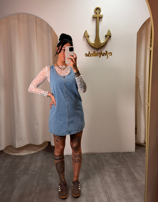ärmelloses jeanskleid | light blue