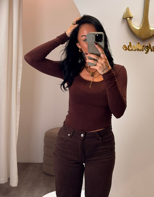 the everyday fit | rundhals longsleeve | burgund