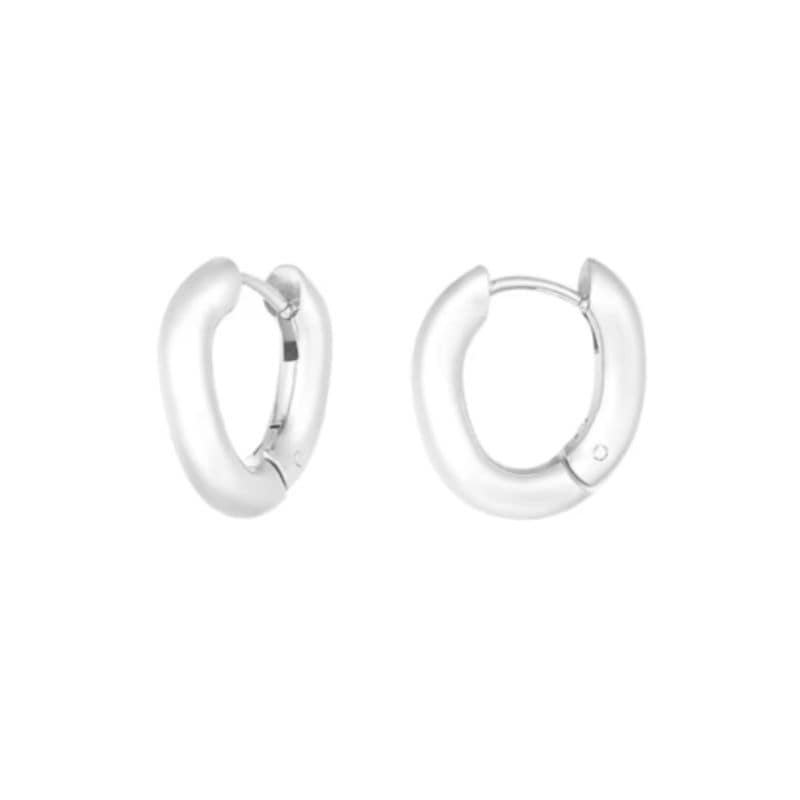 image Kurvy Mini silberne Edelstahlkreolen Paar