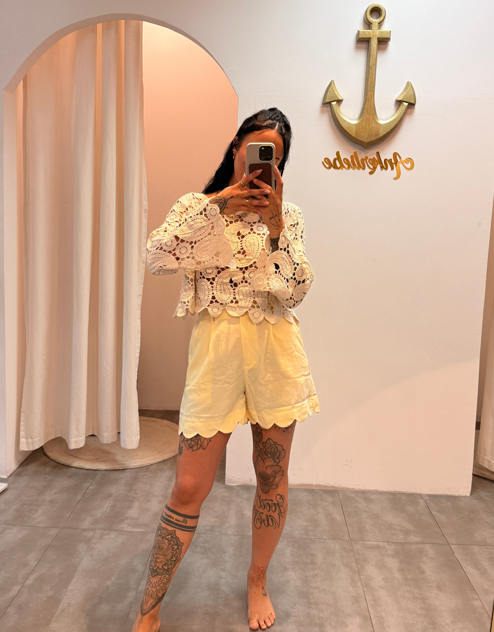 leichte leinen-look shorts | butteryellow