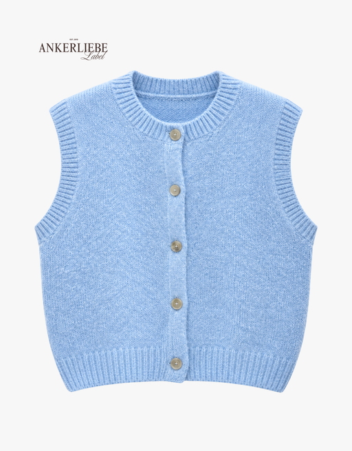 soft mohair gilet | hellblau