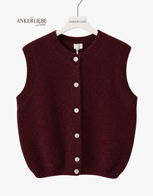 soft mohair gilet | bordeaux