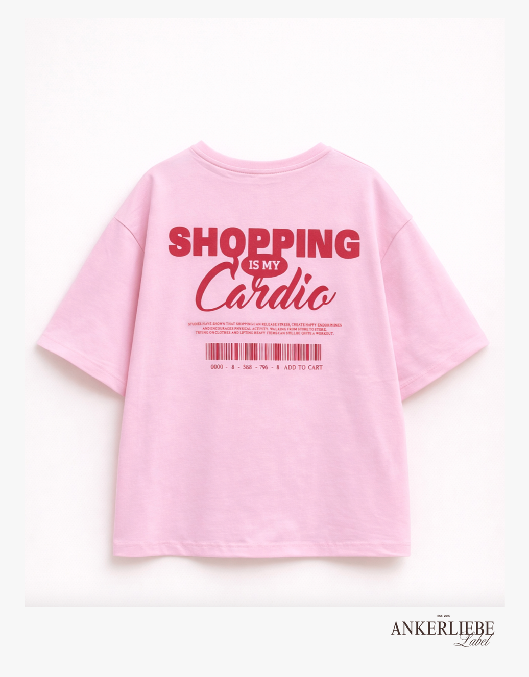 shopping is my cardio baumwoll t-shirt | rosa