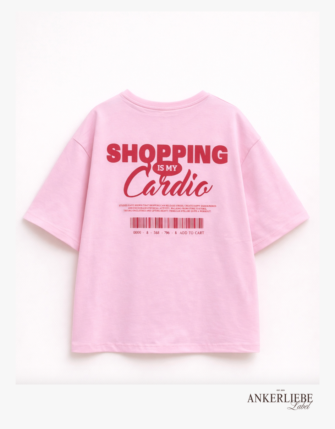 shopping is my cardio baumwoll t-shirt | rosa