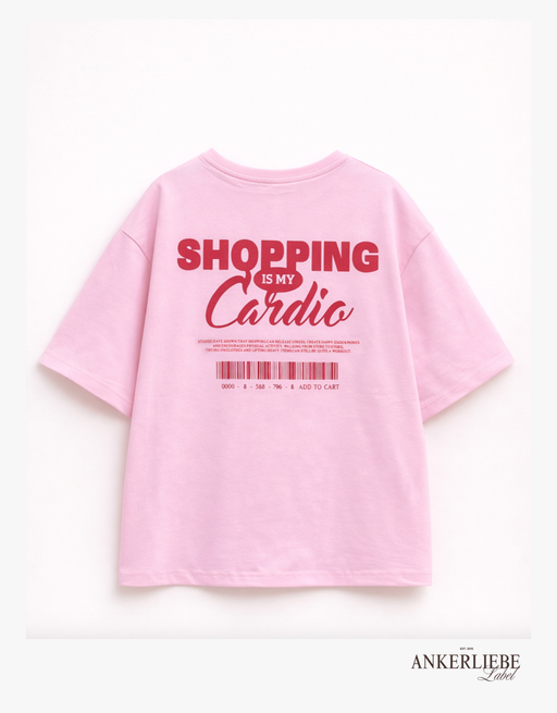 shopping is my cardio baumwoll t-shirt | rosa