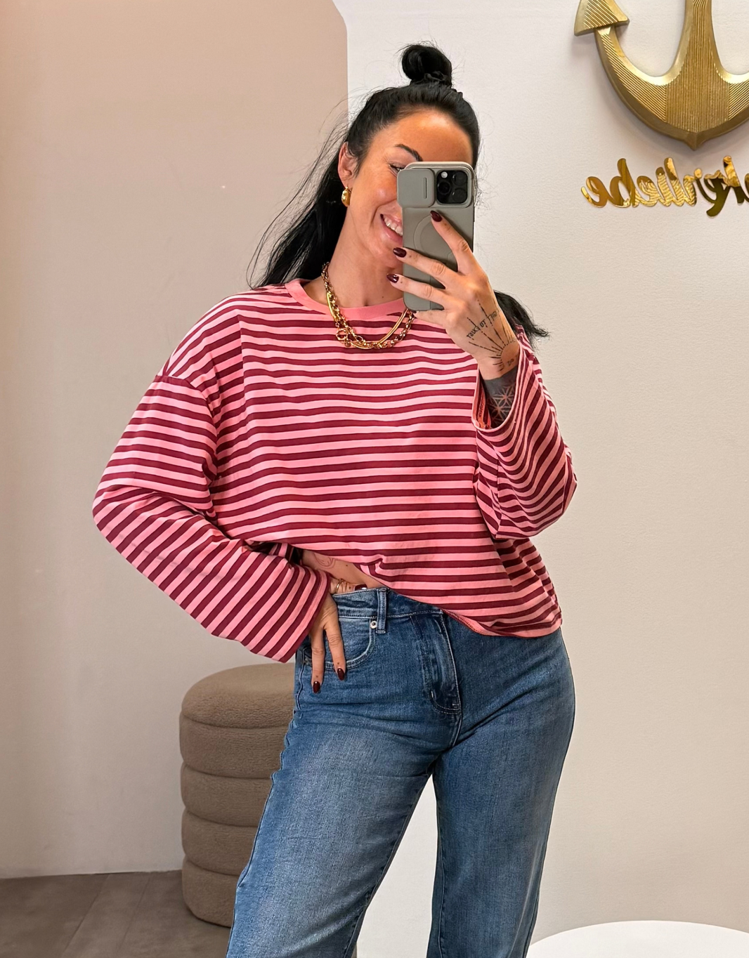 image gestreiftes oversized longsleeve | candy