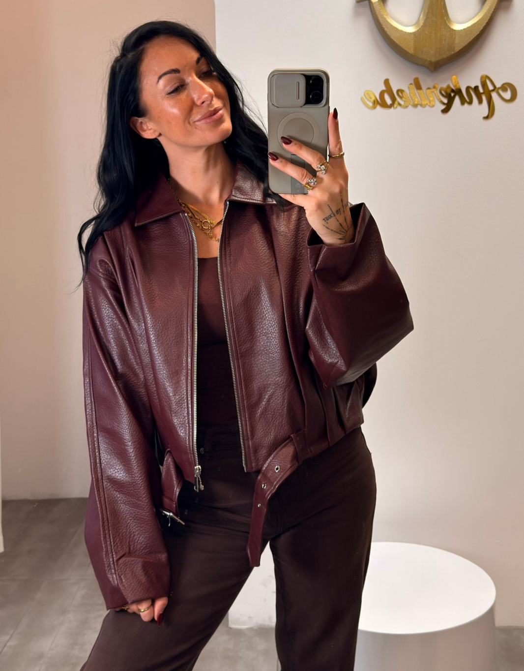 image the statement jacket | oversized ballon | burgund