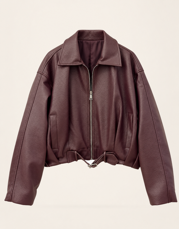 the statement jacket | oversized ballon | burgund