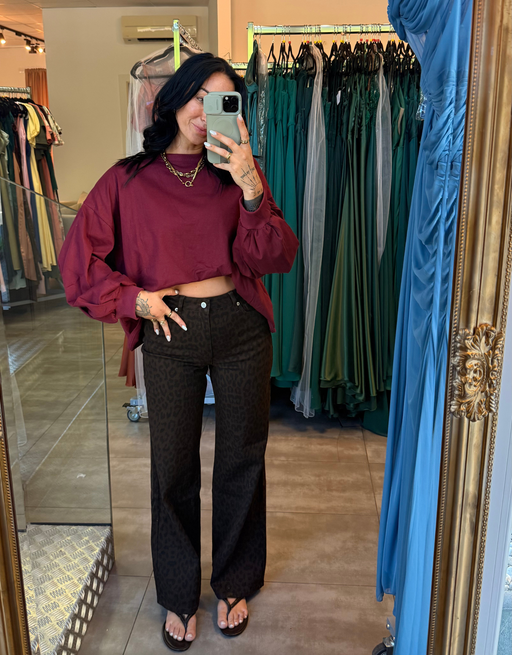 wide leg leo chocolate | soft denim