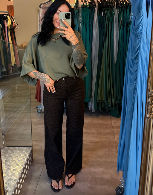 wide leg leo chocolate | soft denim
