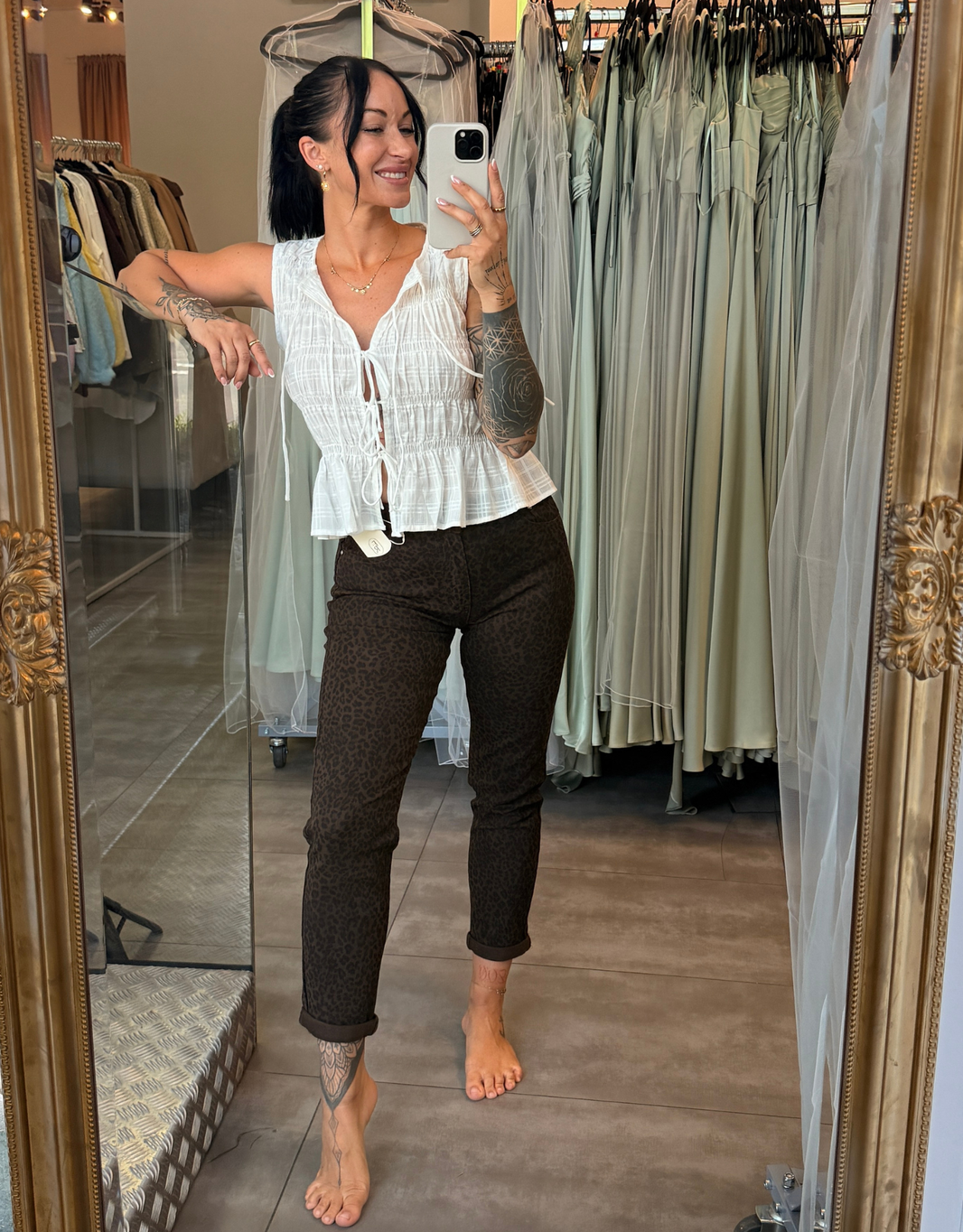 image leo mom jean soft denim | chocolate