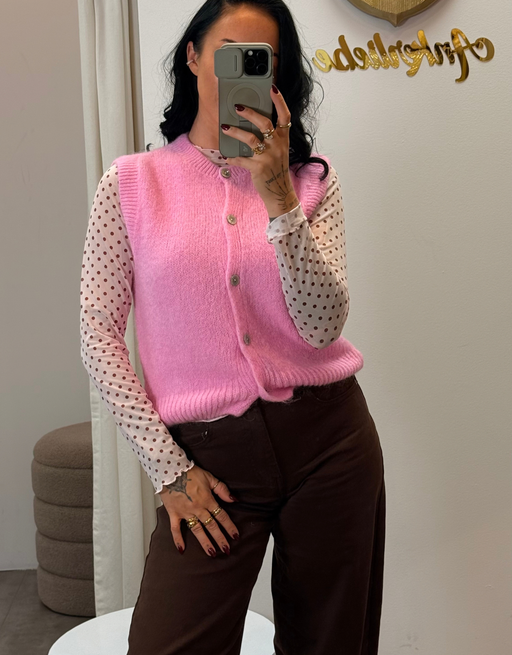 mesh top gepunktet | rosa burgund
