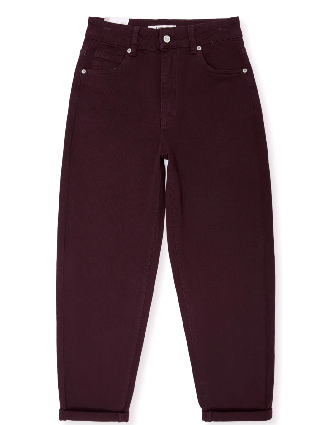 mom jean bordeaux | soft denim