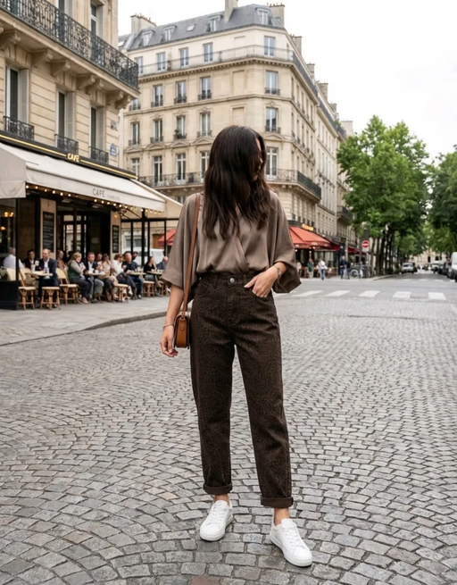 mom jean leo choco | soft denim