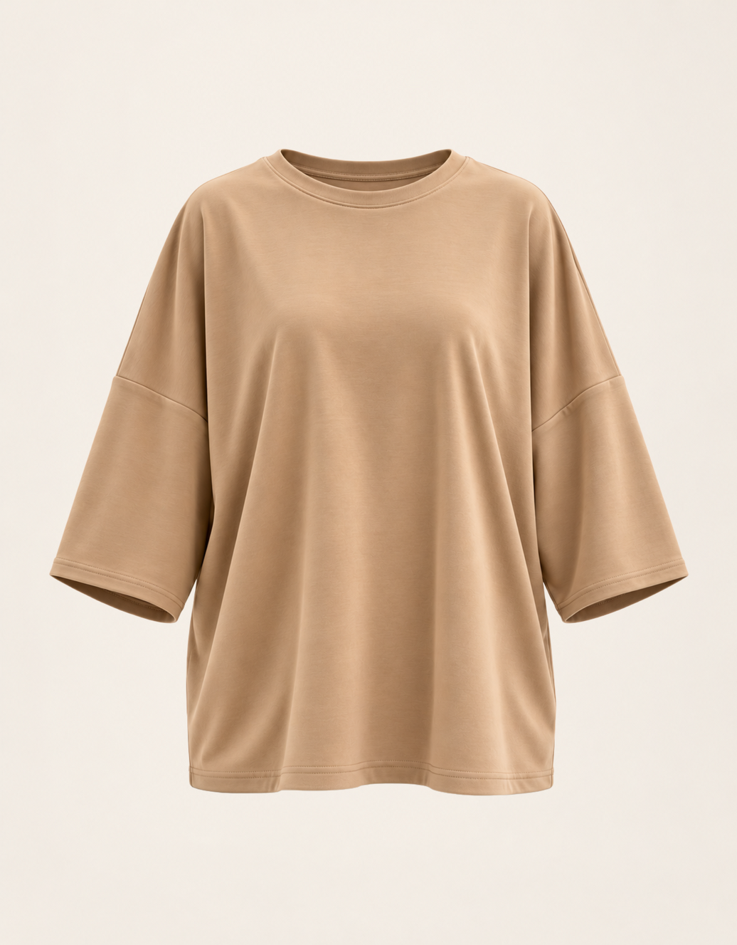 oversized 3/4 sweater shirt | camel