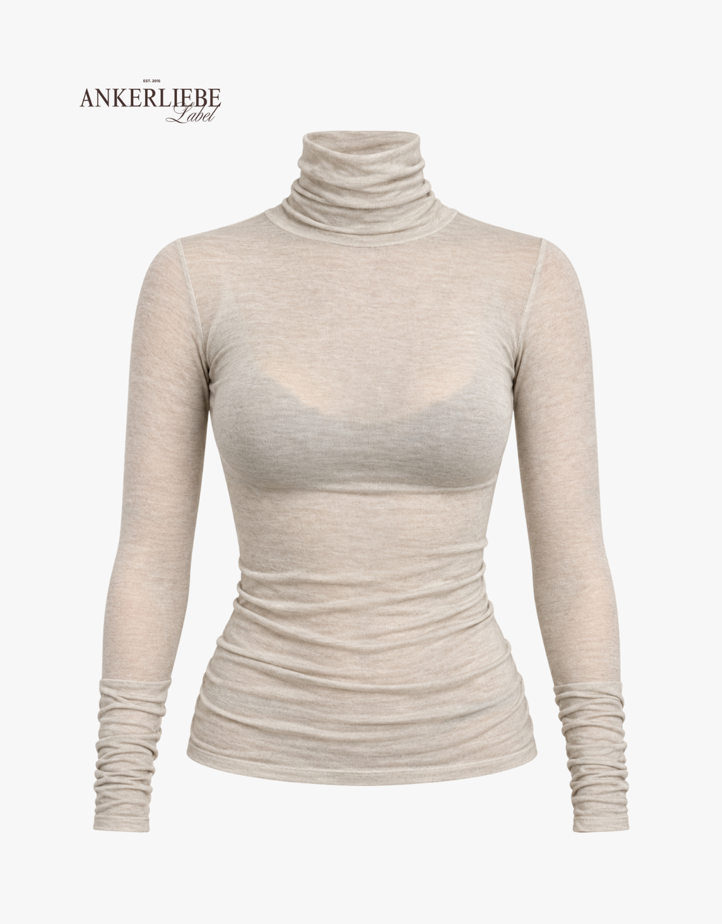 kaschmir shirt langarm mit rolli  | champagne