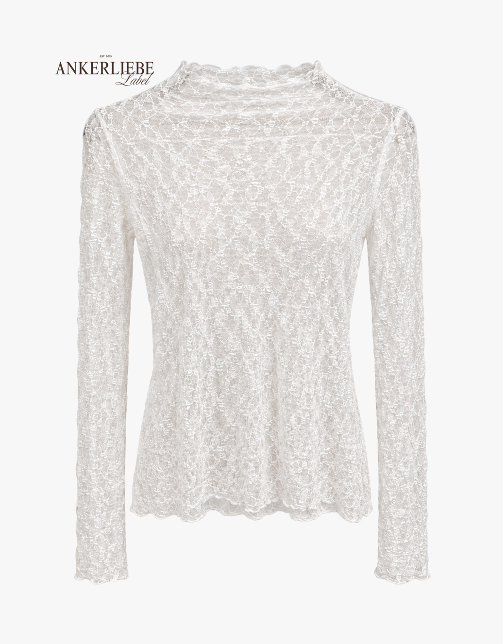 spitzenshirt langarm | weiß