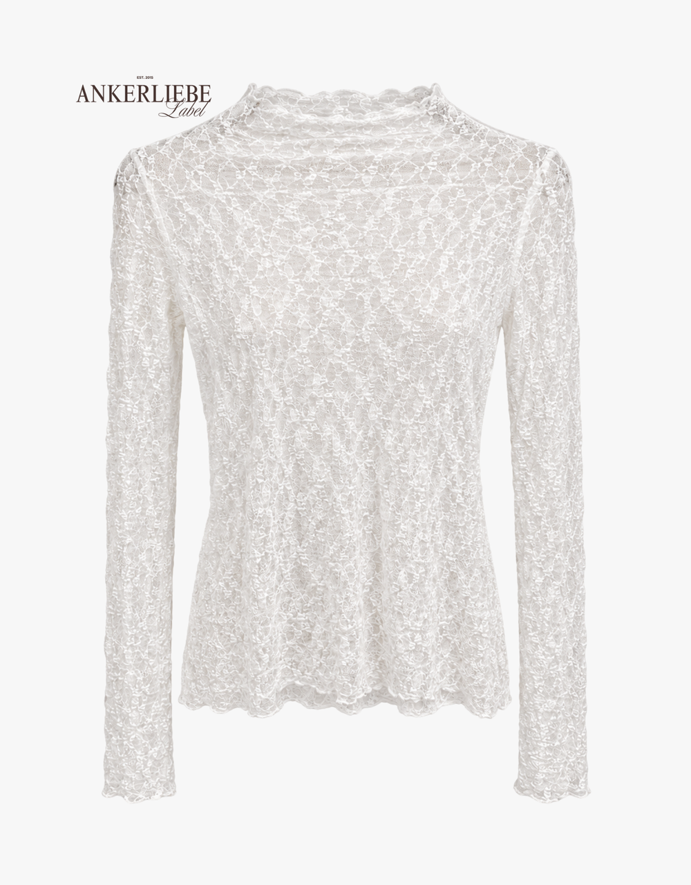 spitzenshirt langarm | weiß