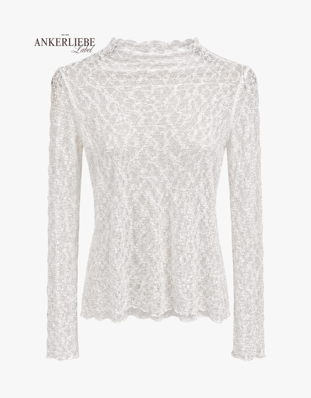 spitzenshirt langarm | weiß
