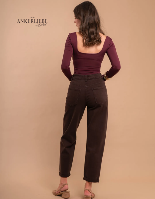 mom jean perfect choco | soft denim