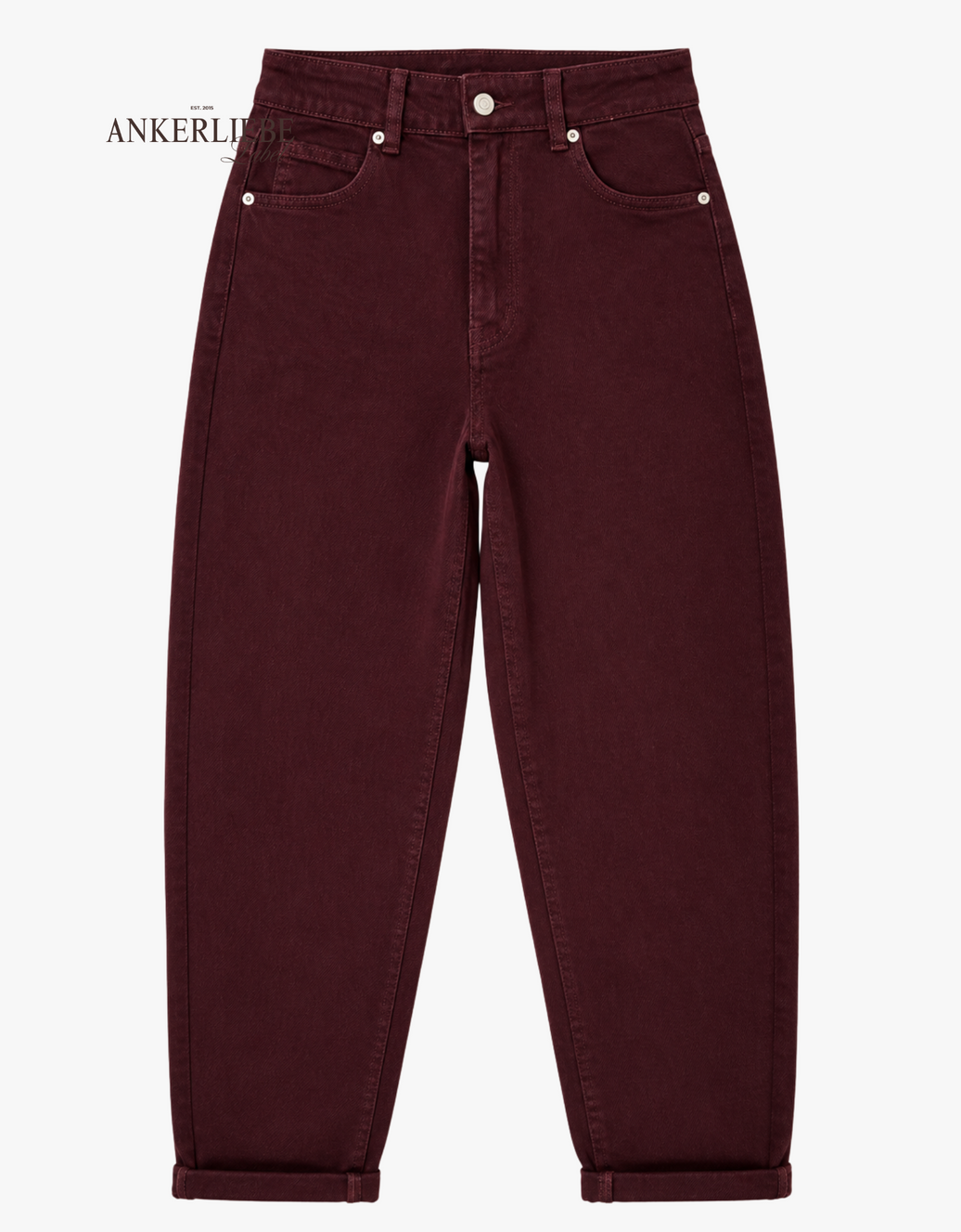 mom jean bordeaux | soft denim