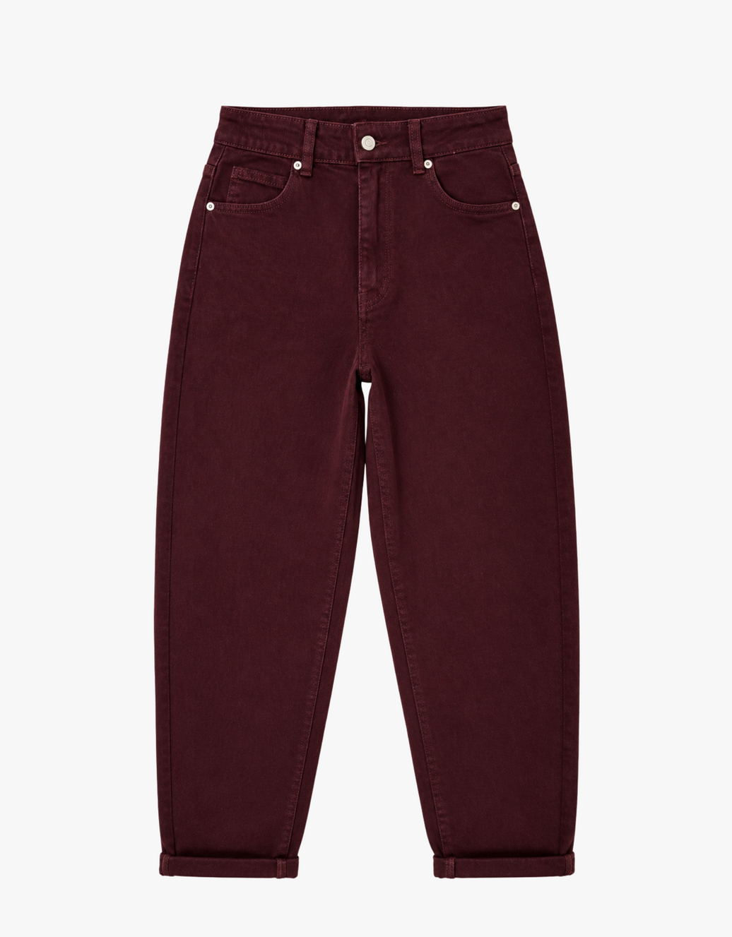 mom jean bordeaux | soft denim