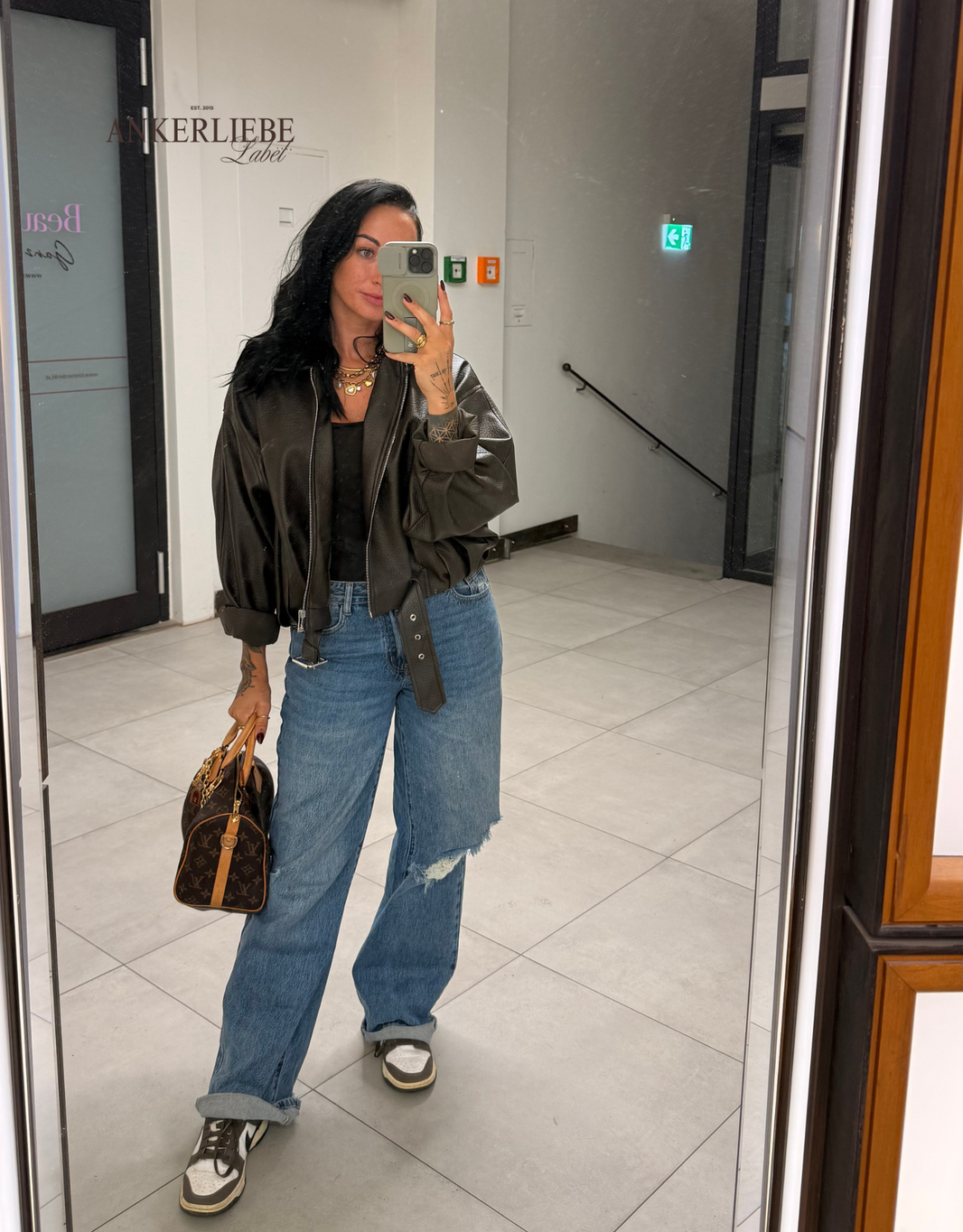image wide leg destroyed long jean | soft denim