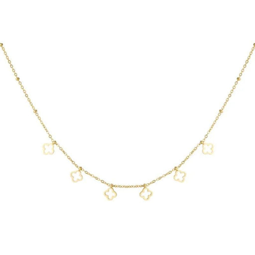 Halskette aus Edelstahl mit Kleeblatt-Charms in Gold und Silber – wasserfest & elegant.